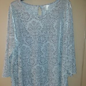 💲5/$25💲Cato Blouse Size 22/24W Silver NWOT